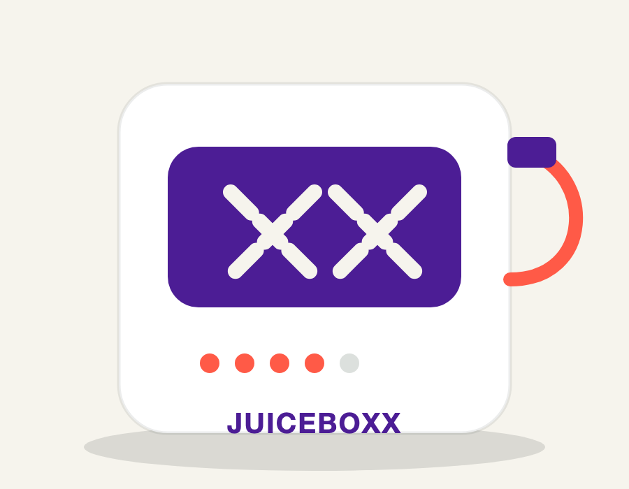 The Juice Boxx portable charger with built-in charging cable