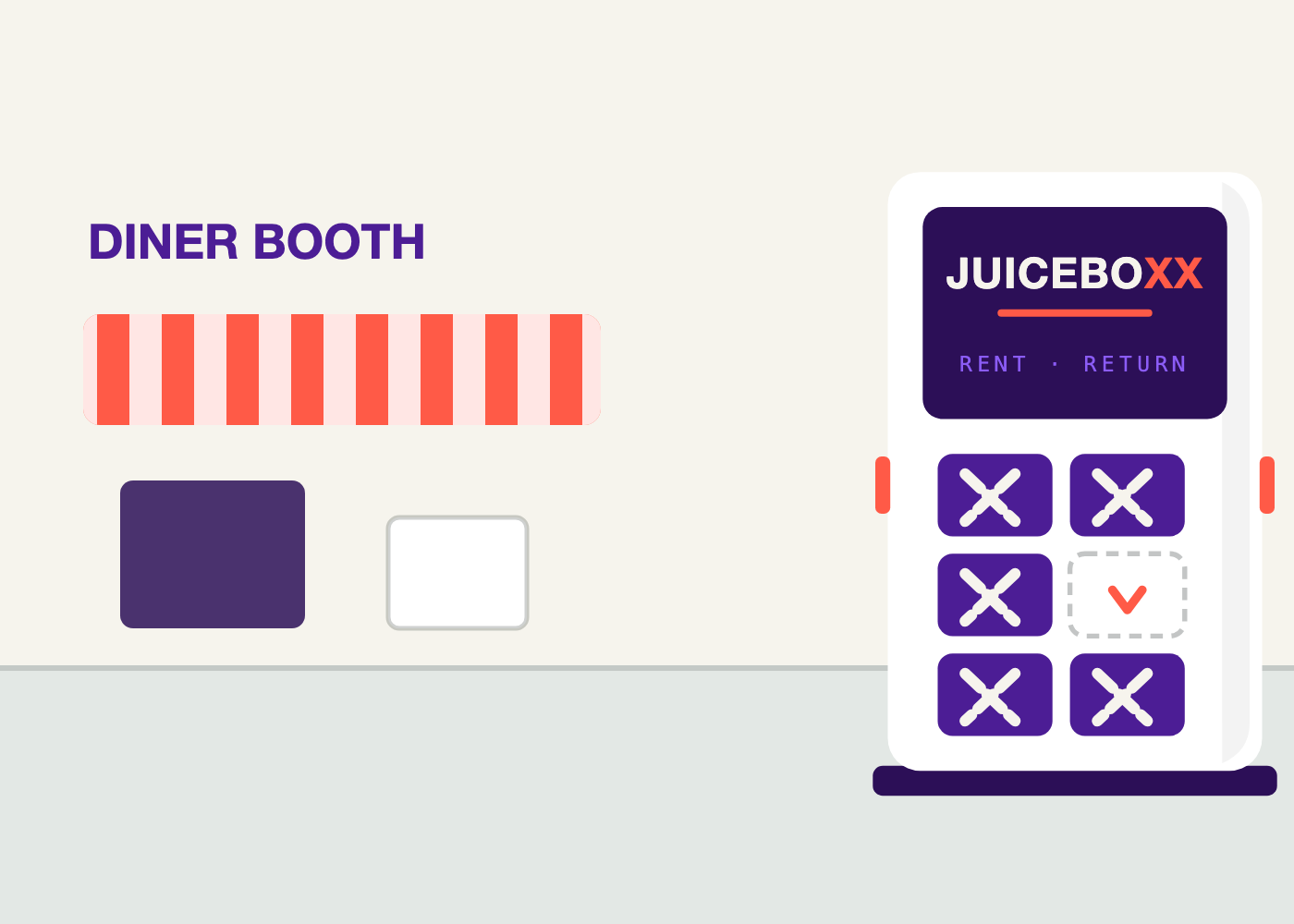 A Juice Boxx terminal at a South Carolina diner